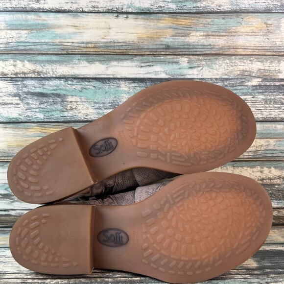 Sofft Slingback Sandal Womens 6M Gray Leather Dress Work Comfort Zip Up Open Toe - Picture 6 of 10